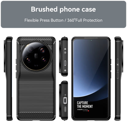 For Xiaomi 13 Ultra Carbon Fiber Brushed Texture TPU Case(Black) - 13 Ultra Cases by PMC Jewellery | Online Shopping South Africa | PMC Jewellery