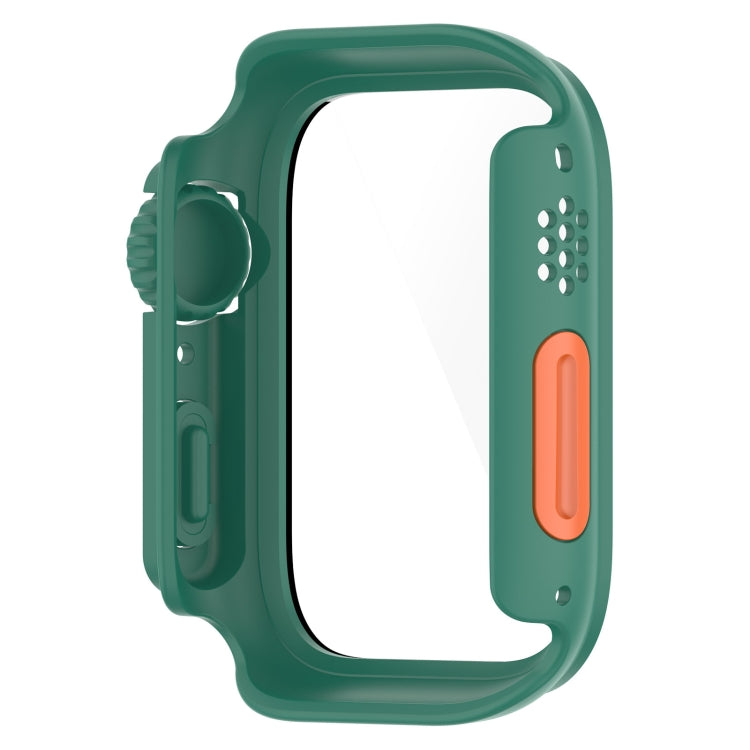 For Apple Watch Series SE 2 / 6 / SE / 5 / 4 40mm Tempered Film + PC Integrated Watch Protective Case(Green) -  by PMC TechLife | Online Shopping South Africa | PMC TechLife