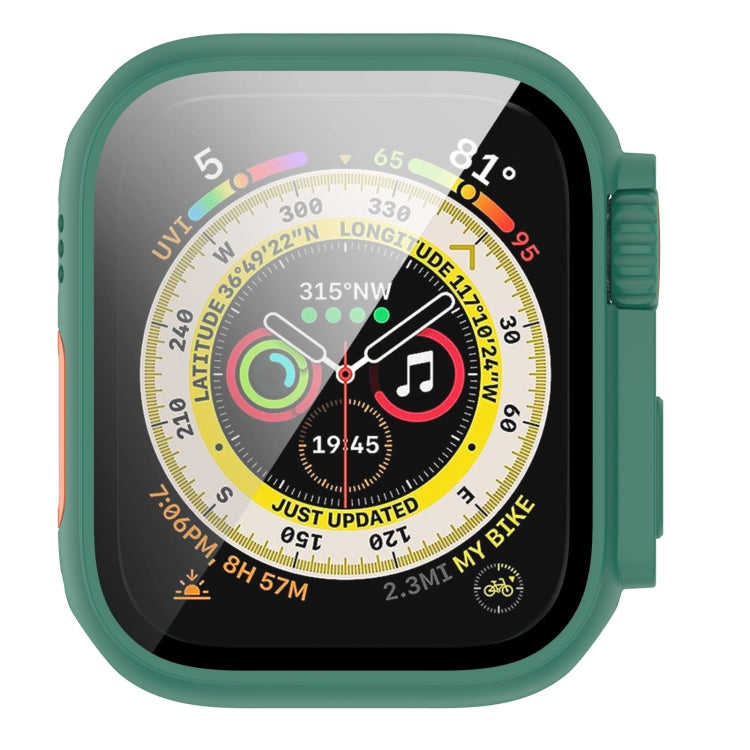 For Apple Watch Series SE 2 / 6 / SE / 5 / 4 40mm Tempered Film + PC Integrated Watch Protective Case(Green) -  by PMC Jewellery | Online Shopping South Africa | PMC Jewellery