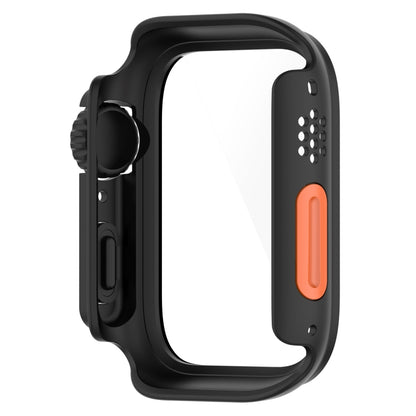 For Apple Watch Series SE 2 / 6 / SE / 5 / 4 40mm Tempered Film + PC Integrated Watch Protective Case(Black) -  by PMC Jewellery | Online Shopping South Africa | PMC Jewellery