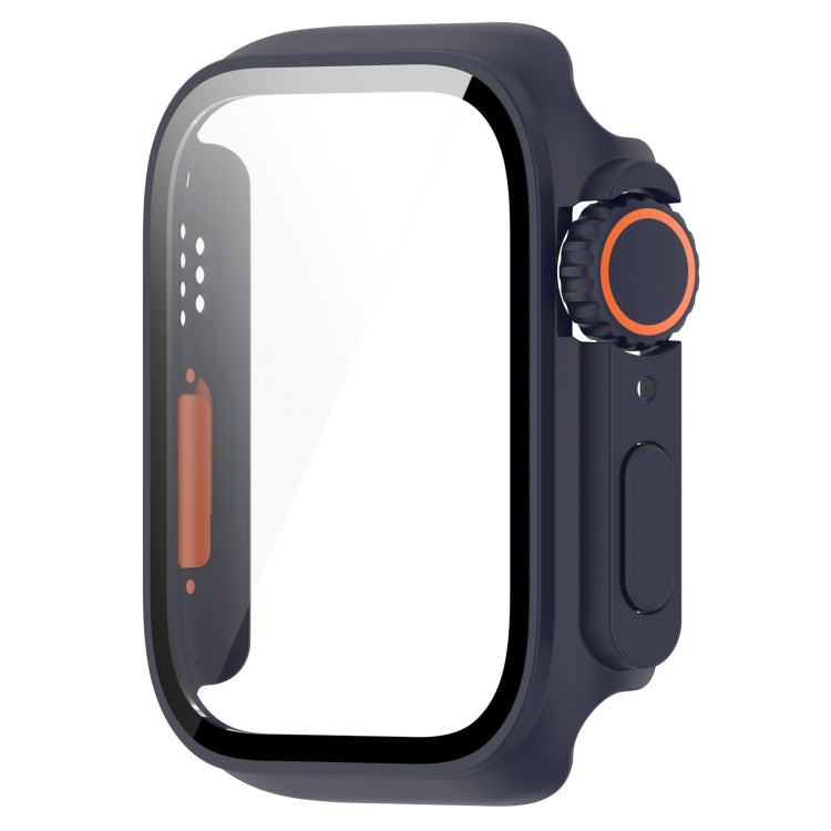 For Apple Watch Series SE 2 / 6 / SE / 5 / 4 40mm Tempered Film + PC Integrated Watch Protective Case(Midnight Blue) - Watch Cases by PMC TechLife | Online Shopping South Africa | PMC TechLife
