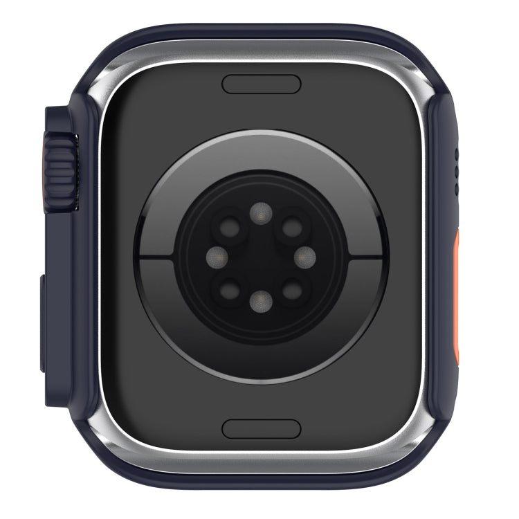 For Apple Watch Series SE 2 / 6 / SE / 5 / 4 40mm Tempered Film + PC Integrated Watch Protective Case(Midnight Blue) - Watch Cases by PMC TechLife | Online Shopping South Africa | PMC TechLife