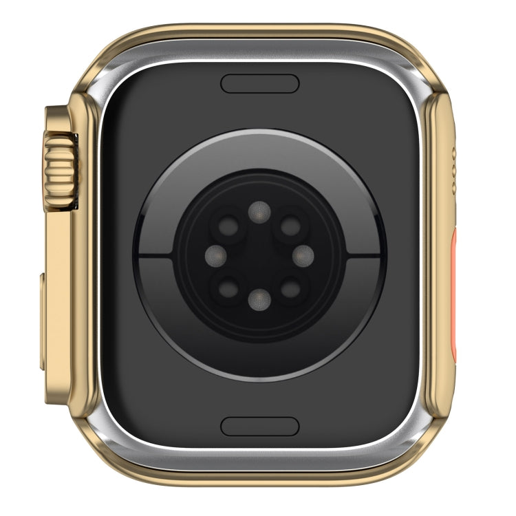 For Apple Watch Series 8 & 7 41mm Tempered Film + PC Integrated Watch Protective Case(Champagne Gold) - Watch Cases by PMC TechLife | Online Shopping South Africa | PMC TechLife
