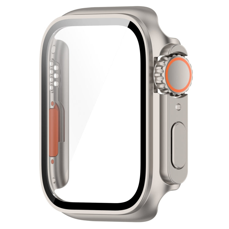 For Apple Watch Series 8 & 7 41mm Tempered Film + PC Integrated Watch Protective Case(Starlight Color) - Watch Cases by PMC TechLife | Online Shopping South Africa | PMC TechLife