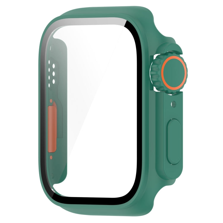 For Apple Watch Series SE 2 / 6 / SE / 5 / 4 44mm Tempered Film + PC Integrated Watch Protective Case(Green) - Watch Cases by PMC TechLife | Online Shopping South Africa | PMC TechLife