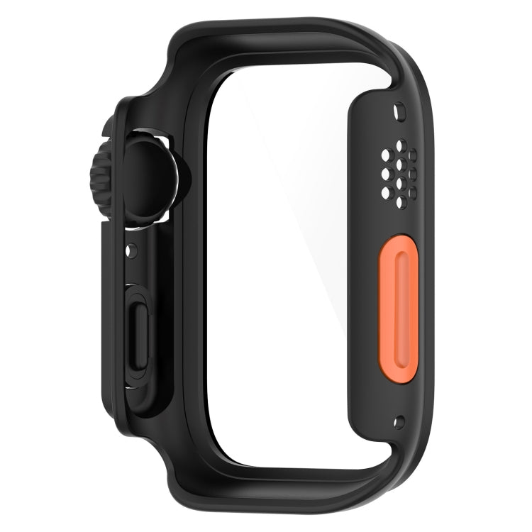 For Apple Watch Series SE 2 / 6 / SE / 5 / 4 44mm Tempered Film + PC Integrated Watch Protective Case(Black) -  by PMC Jewellery | Online Shopping South Africa | PMC Jewellery