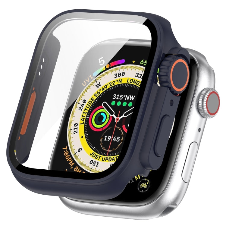 For Apple Watch Series SE 2 / 6 / SE / 5 / 4 44mm Tempered Film + PC Integrated Watch Protective Case(Midnight Blue) -  by PMC TechLife | Online Shopping South Africa | PMC TechLife