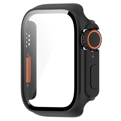 For Apple Watch Series 8 & 7 45mm Tempered Film + PC Integrated Watch Protective Case(Black) -  by PMC Jewellery | Online Shopping South Africa | PMC Jewellery