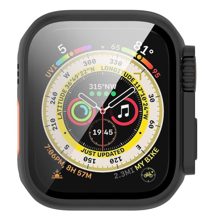 For Apple Watch Series 8 & 7 45mm Tempered Film + PC Integrated Watch Protective Case(Black) -  by PMC TechLife | Online Shopping South Africa | PMC TechLife