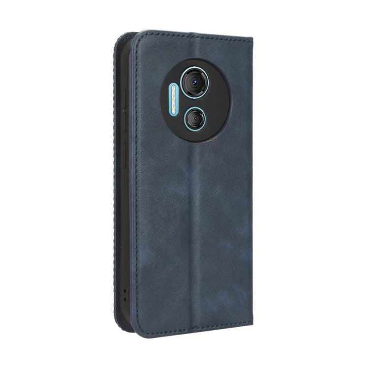 For Doogee X97 / X97 Pro Magnetic Buckle Retro Texture Leather Phone Case(Blue) - Doogee Cases by PMC Jewellery | Online Shopping South Africa | PMC Jewellery