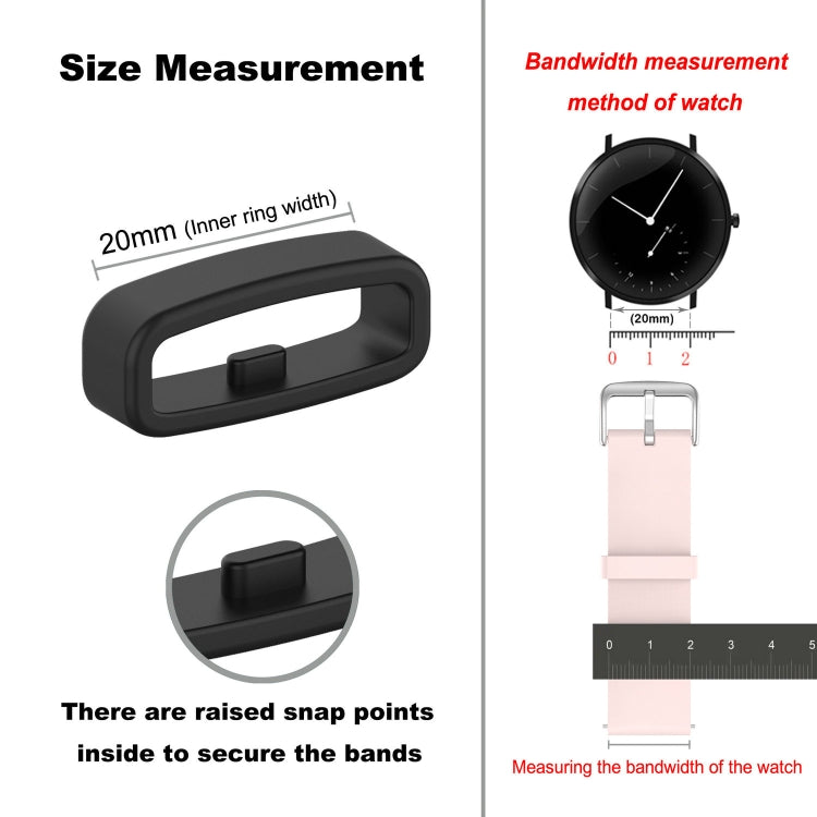 20mm 10pcs Universal Watch Band Fixed Silicone Ring Safety Buckle(Navy Blue) -  by PMC TechLife | Online Shopping South Africa | PMC TechLife