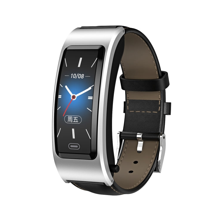 B7 Bluetooth Earphone Smart Bracelet, Support Sleep Monitoring / Blood Oxygen Monitoring / Heart Rate Monitoring(Silver + Black Leather Belt) -  by PMC TechLife | Online Shopping South Africa | PMC TechLife