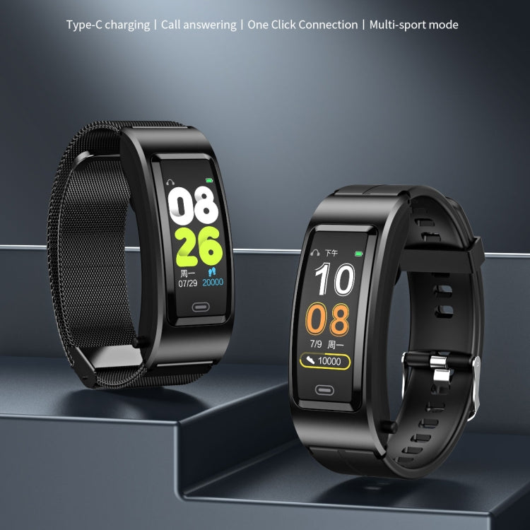 B7 Bluetooth Earphone Smart Bracelet, Support Sleep Monitoring / Blood Oxygen Monitoring / Heart Rate Monitoring(Silver + Silver Steel Chain) - Smart Wristbands by PMC TechLife | Online Shopping South Africa | PMC TechLife