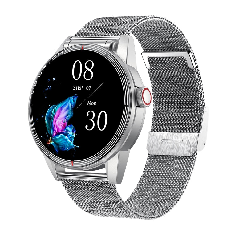 R6 1.32 inch Round Screen 2 in 1 Bluetooth Earphone Smart Watch, Support Bluetooth Call / Health Monitoring(Silver Steel Strap) -  by PMC TechLife | Online Shopping South Africa | PMC TechLife