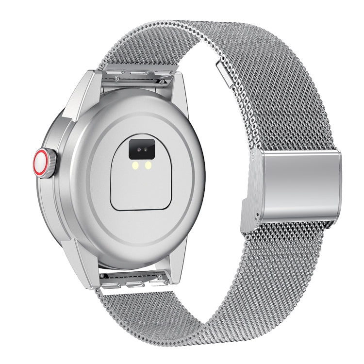 R6 1.32 inch Round Screen 2 in 1 Bluetooth Earphone Smart Watch, Support Bluetooth Call / Health Monitoring(Silver Steel Strap) -  by PMC TechLife | Online Shopping South Africa | PMC TechLife