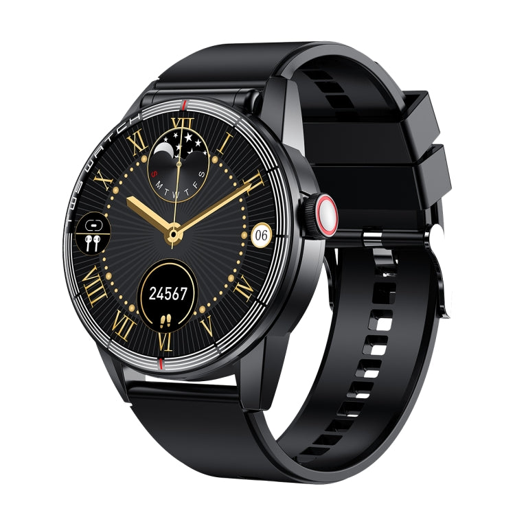 R6 1.32 inch Round Screen 2 in 1 Bluetooth Earphone Smart Watch, Support Bluetooth Call / Health Monitoring(Black Silicone Strap) - Smart Watches by PMC TechLife | Online Shopping South Africa | PMC TechLife