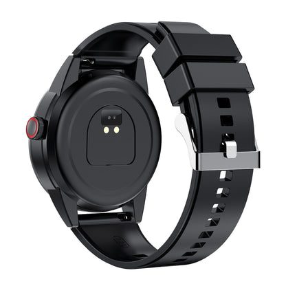 R6 1.32 inch Round Screen 2 in 1 Bluetooth Earphone Smart Watch, Support Bluetooth Call / Health Monitoring(Black Silicone Strap) - Smart Watches by PMC Jewellery | Online Shopping South Africa | PMC Jewellery