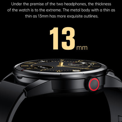 R6 1.32 inch Round Screen 2 in 1 Bluetooth Earphone Smart Watch, Support Bluetooth Call / Health Monitoring(Black Leather Strap) -  by PMC Jewellery | Online Shopping South Africa | PMC Jewellery