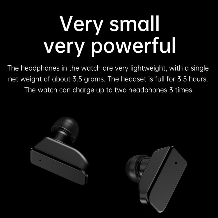 R6 1.32 inch Round Screen 2 in 1 Bluetooth Earphone Smart Watch, Support Bluetooth Call / Health Monitoring(Black Leather Strap) -  by PMC TechLife | Online Shopping South Africa | PMC TechLife