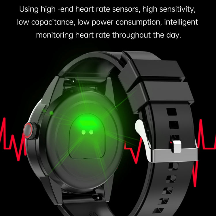 R6 1.32 inch Round Screen 2 in 1 Bluetooth Earphone Smart Watch, Support Bluetooth Call / Health Monitoring(Silver Silicone Strap) -  by PMC TechLife | Online Shopping South Africa | PMC TechLife
