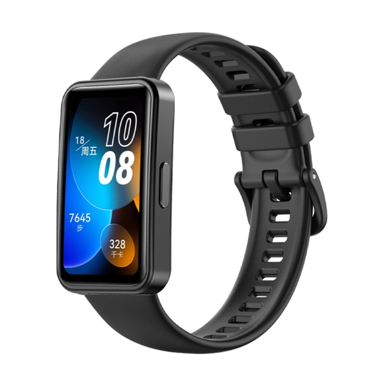 For Huawei Band 8 16mm Solid Color Silicone Replacement Watch Band(Black) - Watch Bands by PMC TechLife | Online Shopping South Africa | PMC TechLife | Buy Now Pay Later Mobicred