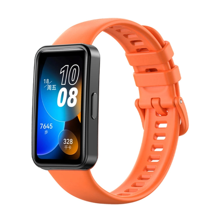 For Huawei Band 8 16mm Solid Color Silicone Replacement Watch Band(Orange) -  by PMC Jewellery | Online Shopping South Africa | PMC Jewellery