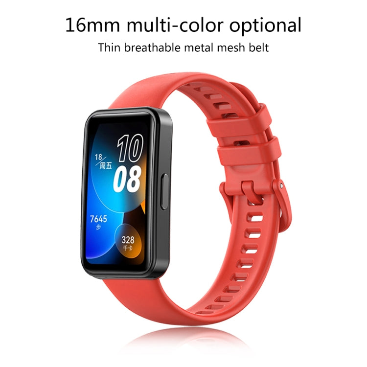 For Huawei Band 8 16mm Solid Color Silicone Replacement Watch Band(Black) - Watch Bands by PMC TechLife | Online Shopping South Africa | PMC TechLife | Buy Now Pay Later Mobicred