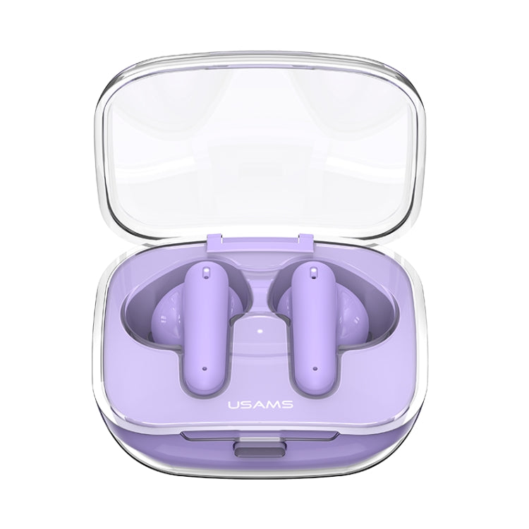 USAMS BE16 Ice Tray Series Transparent TWS In-Ear Wireless Bluetooth Earphone(Purple) - TWS Earphone by USAMS | Online Shopping South Africa | PMC Jewellery