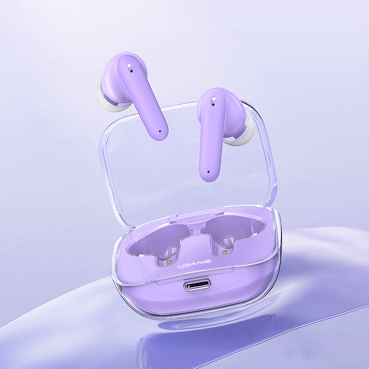 USAMS BE16 Ice Tray Series Transparent TWS In-Ear Wireless Bluetooth Earphone(Purple) - TWS Earphone by USAMS | Online Shopping South Africa | PMC Jewellery