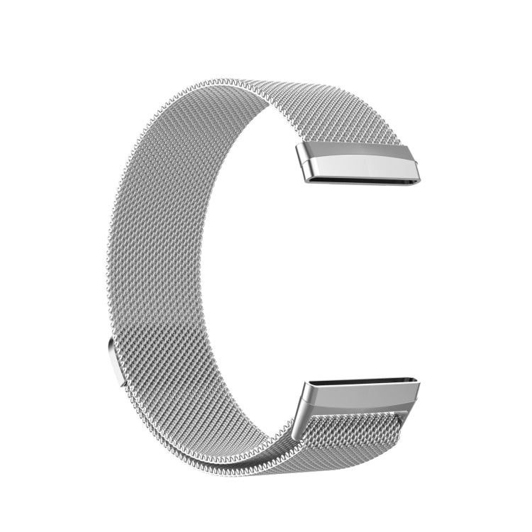 For Fitbit Versa 4 Milanese Magnetic Metal Weave Watchband, Small Size(Silver) - Watch Bands by PMC Jewellery | Online Shopping South Africa | PMC Jewellery