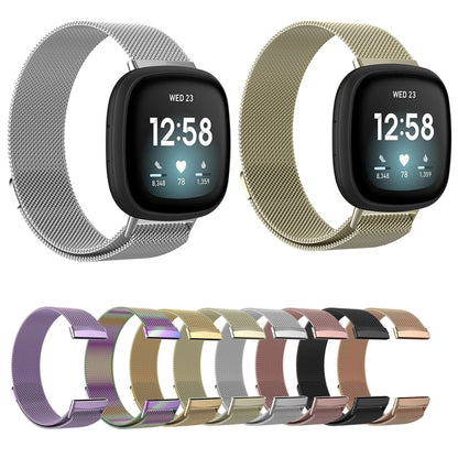 For Fitbit Versa 4 Milanese Magnetic Metal Weave Watchband, Small Size(Light Purple) -  by PMC Jewellery | Online Shopping South Africa | PMC Jewellery