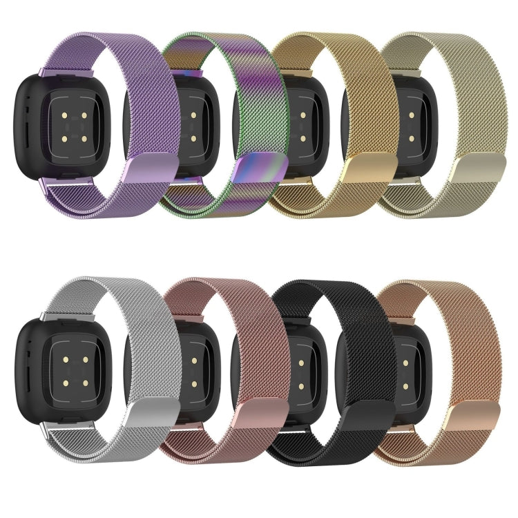 For Fitbit Versa 4 Milanese Magnetic Metal Weave Watchband, Small Size(Colorful) - Watch Bands by PMC TechLife | Online Shopping South Africa | PMC TechLife