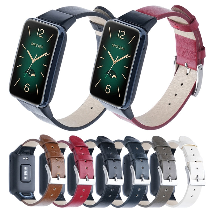 For Xiaomi Mi Band 7 Pro Leather Texture Replacement Watch Band(White) - Watch Bands by PMC TechLife | Online Shopping South Africa | PMC TechLife