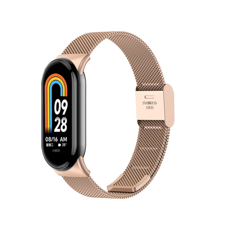 For Xiaomi Mi Band 8 Milanese Buckle Metal Watch Band(Rose Gold) -  by PMC TechLife | Online Shopping South Africa | PMC TechLife