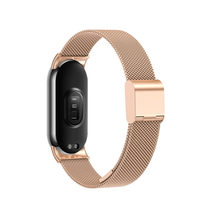 For Xiaomi Mi Band 8 Milanese Buckle Metal Watch Band(Rose Gold) -  by PMC TechLife | Online Shopping South Africa | PMC TechLife