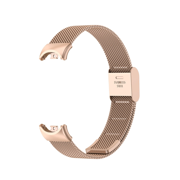 For Xiaomi Mi Band 8 Milanese Buckle Metal Watch Band(Rose Gold) -  by PMC Jewellery | Online Shopping South Africa | PMC Jewellery