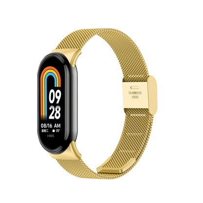 For Xiaomi Mi Band 8 Milanese Buckle Metal Watch Band(Gold) -  by PMC Jewellery | Online Shopping South Africa | PMC Jewellery