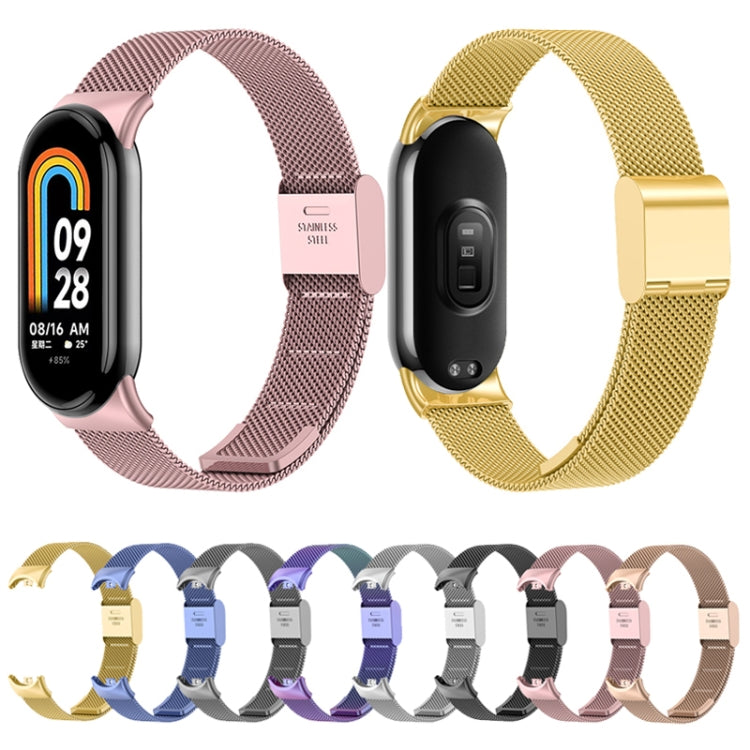 For Xiaomi Mi Band 8 Milanese Buckle Metal Watch Band(Grey) - Watch Bands by PMC Jewellery | Online Shopping South Africa | PMC Jewellery