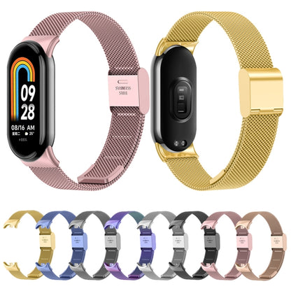 For Xiaomi Mi Band 8 Milanese Buckle Metal Watch Band(Gold) -  by PMC Jewellery | Online Shopping South Africa | PMC Jewellery