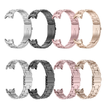 For Xiaomi Mi Band 8 Milanese Three-bead Metal Watch Band(Rose Gold) -  by PMC Jewellery | Online Shopping South Africa | PMC Jewellery