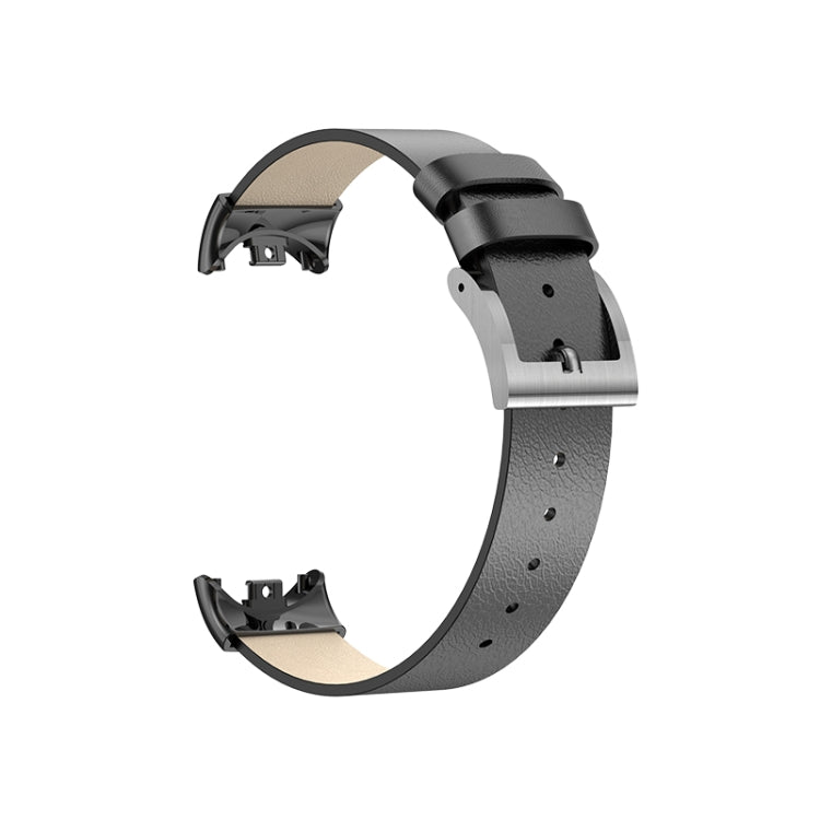 For Xiaomi Mi Band 8 Leather Replacement Watch Band(Black) -  by PMC TechLife | Online Shopping South Africa | PMC TechLife