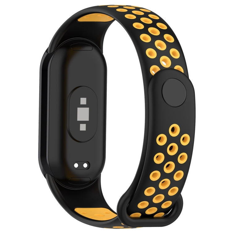 For Xiaomi Mi Band 8 Sports Two Color Silicone Watch Band(Black Yellow) -  by PMC Jewellery | Online Shopping South Africa | PMC Jewellery