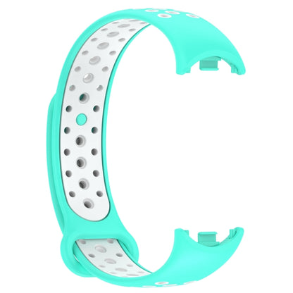 For Xiaomi Mi Band 8 Sports Two Color Silicone Watch Band(Cyan White) -  by PMC Jewellery | Online Shopping South Africa | PMC Jewellery