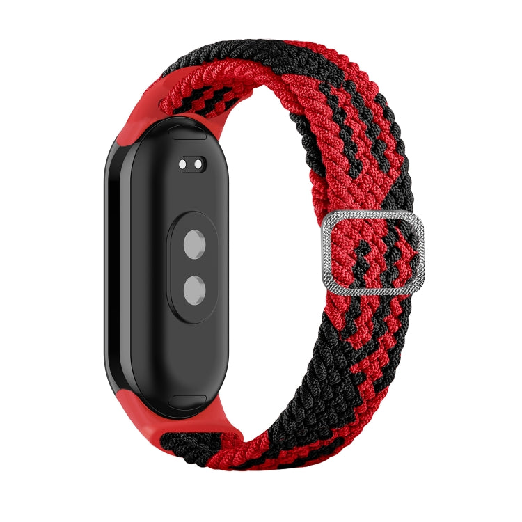 For Xiaomi Mi Band 8 Adjustable Nylon Braided Elasticity Watch Band(Red Black) -  by PMC Jewellery | Online Shopping South Africa | PMC Jewellery