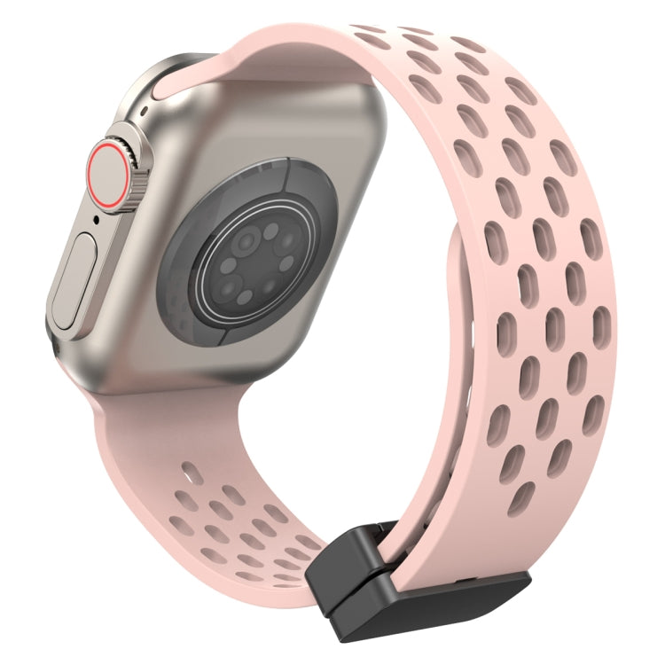 Magnetic Clasp Silicone Watch Band For Apple Watch Ultra 49mm / Series 8&7 45mm / SE 2&6&SE&5&4 44mm / 3&2&1 42mm(Pink) -  by PMC Jewellery | Online Shopping South Africa | PMC Jewellery