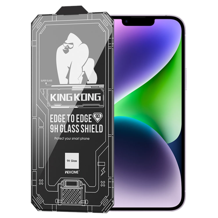 For iPhone 14 WK WTP-066 King Kong Vacha 9D Curved HD Tempered Glass Film(Black) - free shipping - PMC TechLife - Order now!