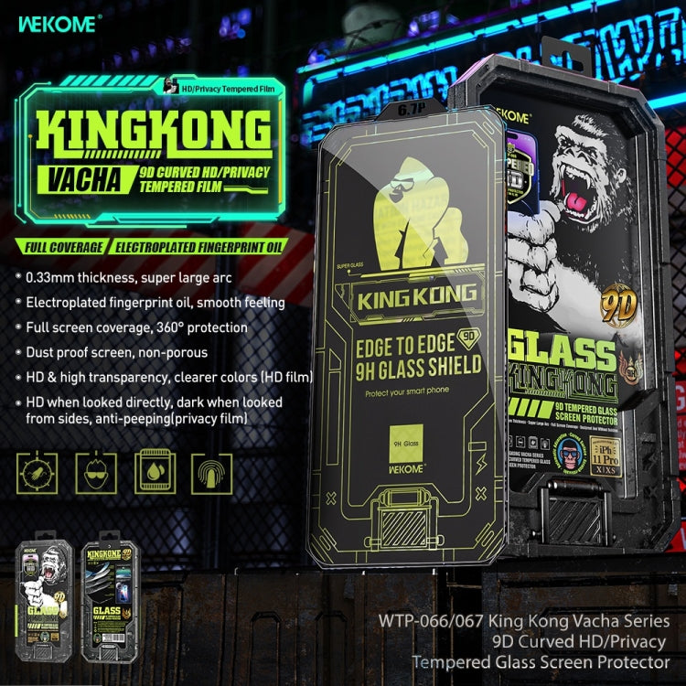 For iPhone 13 Pro Max WK WTP-066 King Kong Vacha 9D Curved HD Tempered Glass Film(Black) - iPhone 13 Pro Max Tempered Glass by WK | Online Shopping South Africa | PMC TechLife | Buy Now Pay Later Mobicred