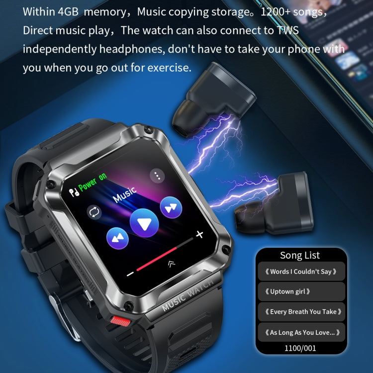 OVISEN T93 1.96 inch IPS Screen 2 in 1 Bluetooth Headset Smart Watch, Supports Blood Oxygen Monitoring/Bluetooth Music(Silver) - Smart Watches by PMC TechLife | Online Shopping South Africa | PMC TechLife