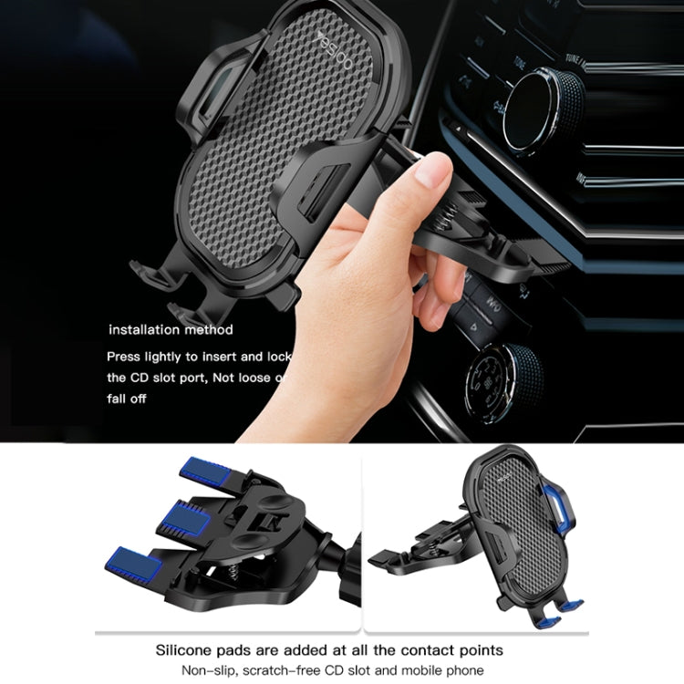 Yesido C84 360 Degree Rotating CD Port Car Phone Holder(Black) - Car Holders by Yesido | Online Shopping South Africa | PMC Jewellery