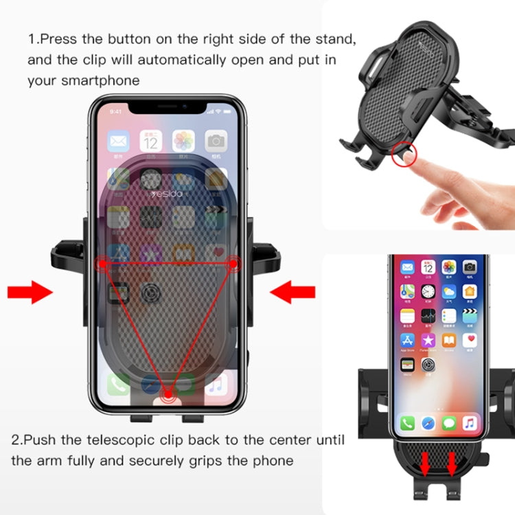 Yesido C84 360 Degree Rotating CD Port Car Phone Holder(Black) - Car Holders by Yesido | Online Shopping South Africa | PMC TechLife